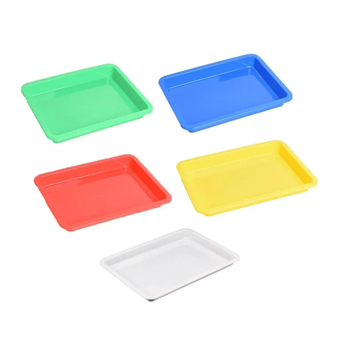 5-Piece Assorted Colour Plastic Tray Set