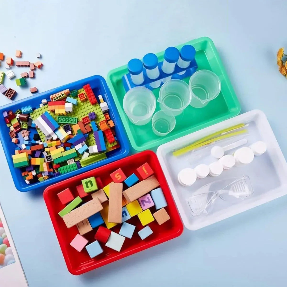 5-Piece Assorted Colour Plastic Tray Set