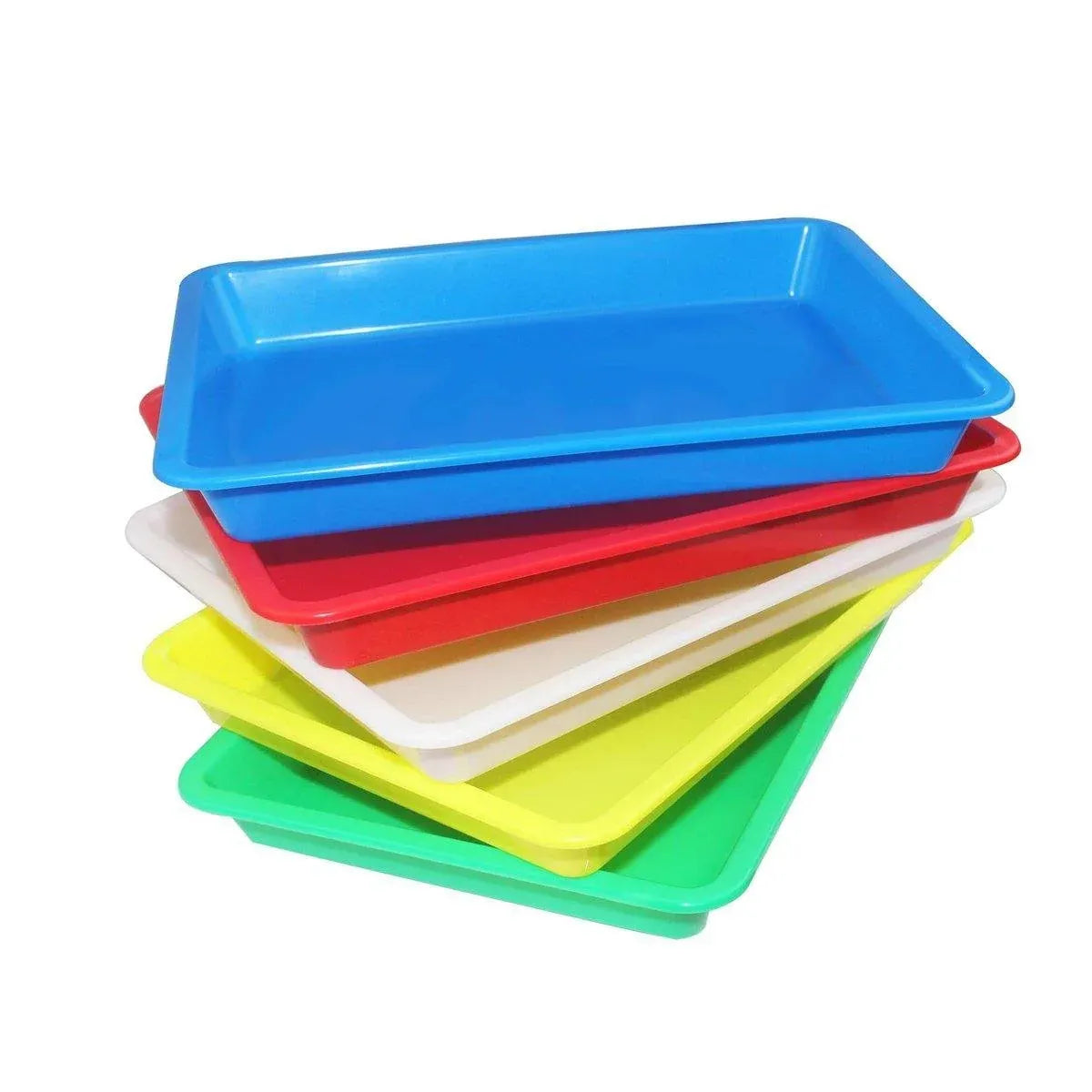 5-Piece Assorted Colour Plastic Tray Set