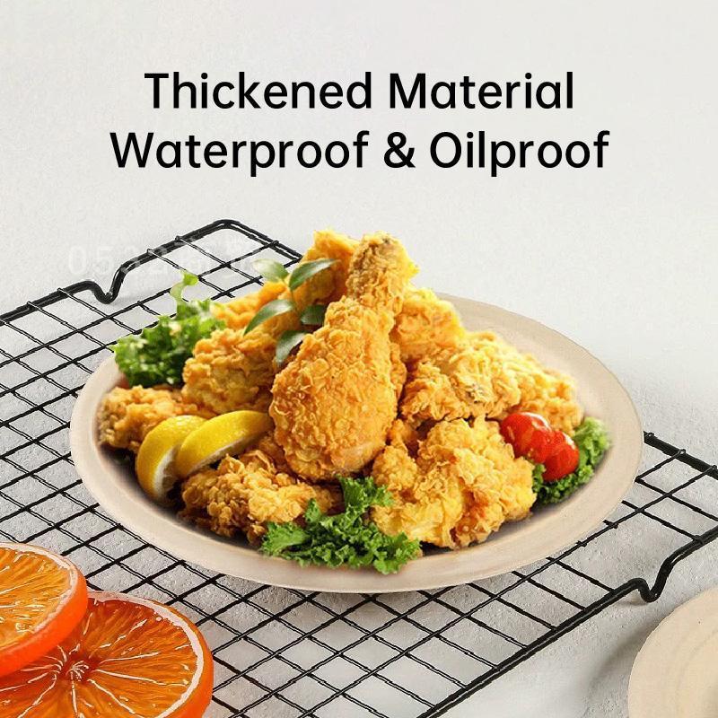 100x Biodegradable Sugarcane Paper Trays - Eco-Friendly & Durable for Food - 7inches-100pcs