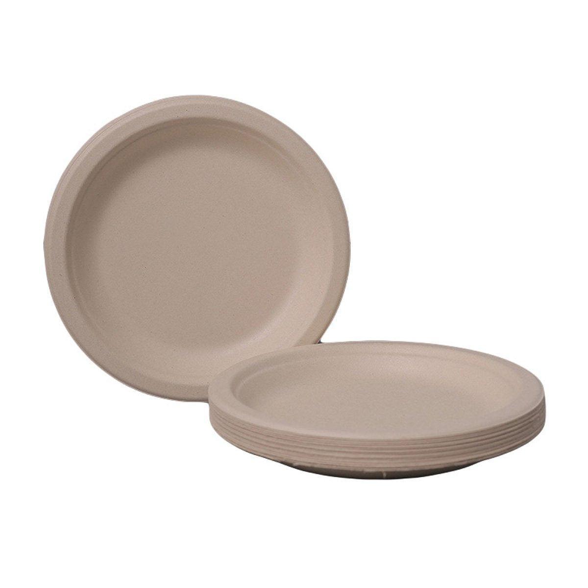 100x Biodegradable Sugarcane Paper Trays - Eco-Friendly & Durable for Food - 7inches-100pcs