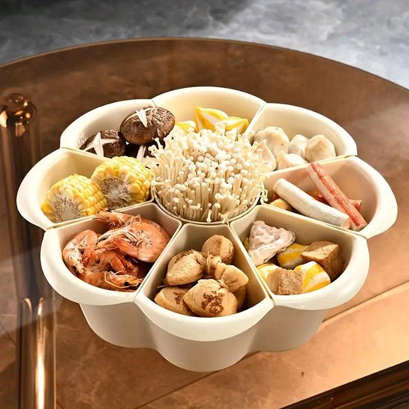 Multifunctional Hot Pot Platter 9 Grid Serving Dish Vegetable Snack Plate Tray