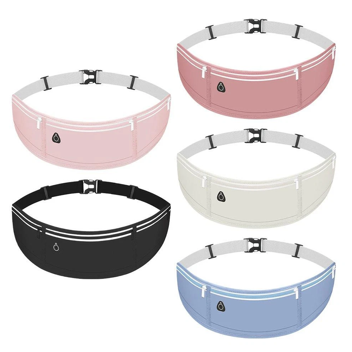 Running Waist Bag Mobile Phone Holder Fitness Sports Small Pouch Adjustable Belt - Dusty Pink