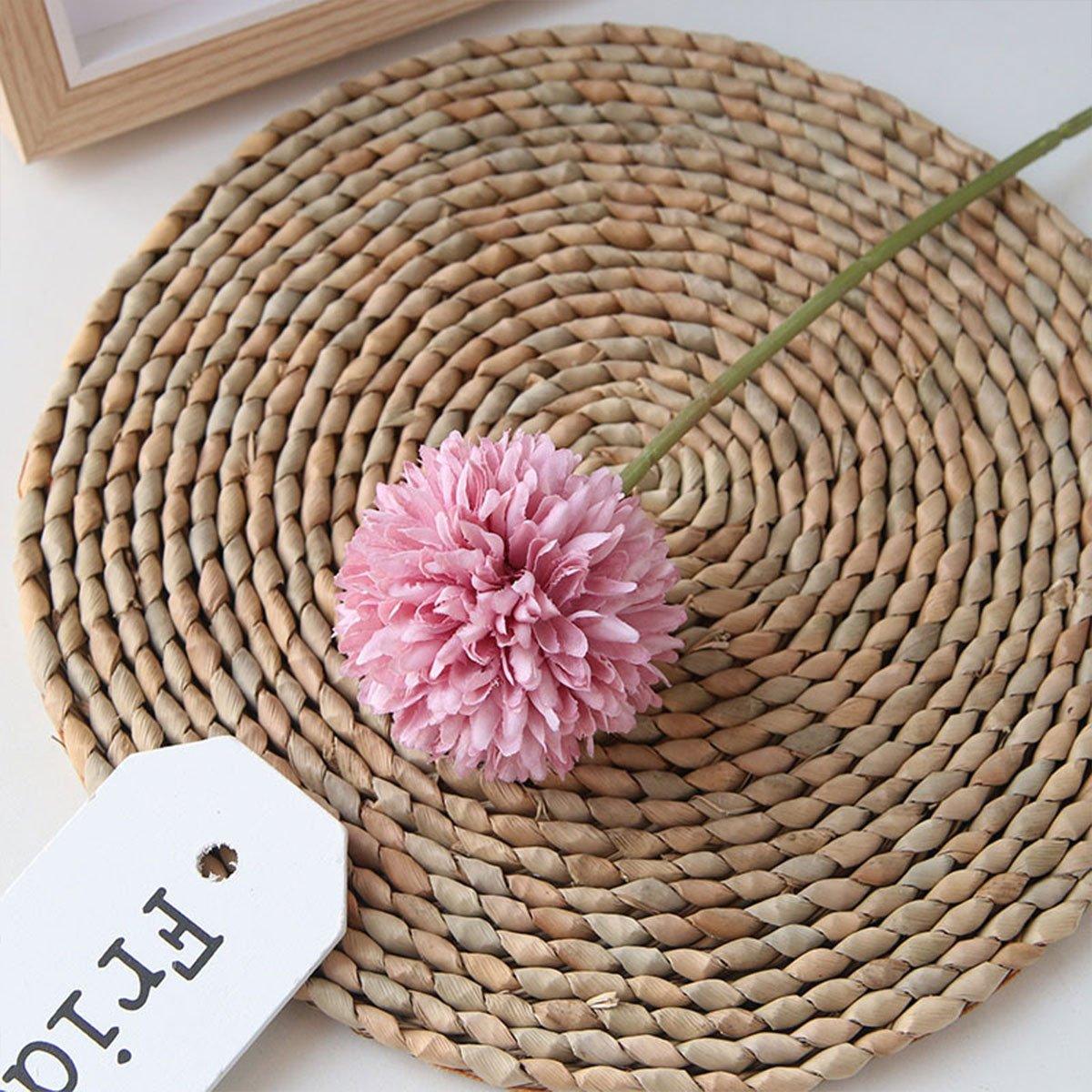 12pcs Artificial Dandelion Fake Flower Simulation Arrangement Desktop Decoration - Purple