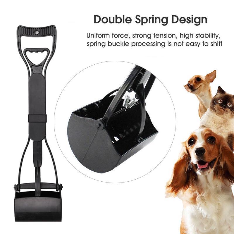 Long Handle Pet Pooper Scooper with Clamping Jaw for Dog Waste Pickup Outdoor Use