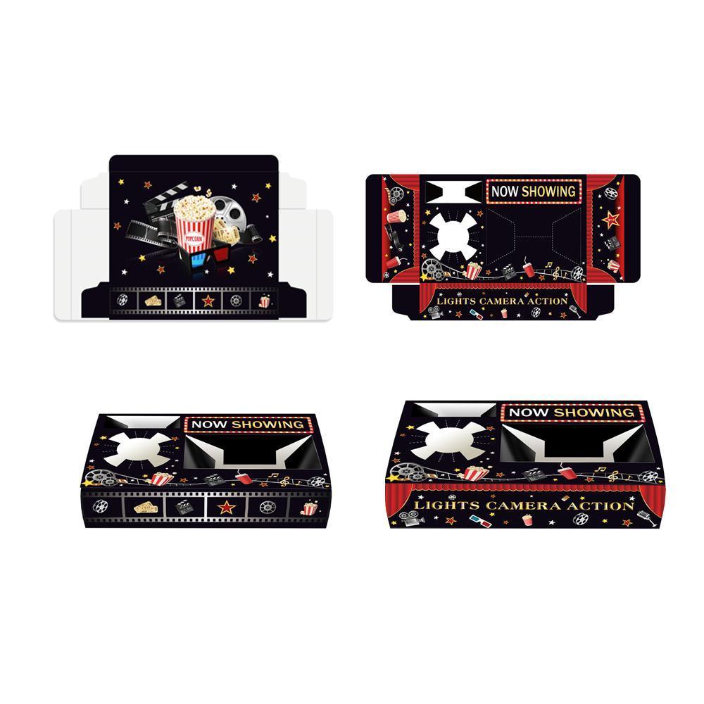 24 PCS Movie Night Snack Trays Popcorn Food Drink Holder Cinema Party Supplies - 24pcs-KY001