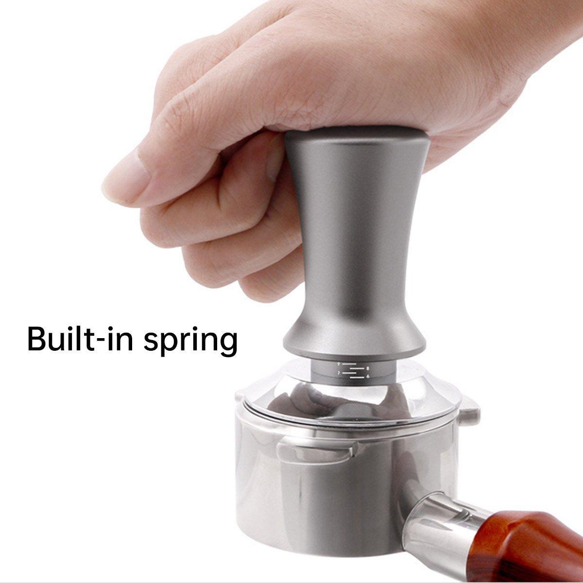Adjustable Coffee Tamper with Scale Constant Pressure Espresso Powder Press Tool - Silver-58mm