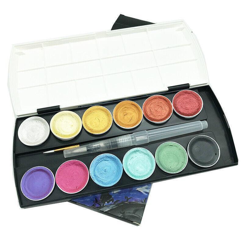 12-90 Watercolour Paint Set With Brush Painting Water Colour Kits - 50 Colours