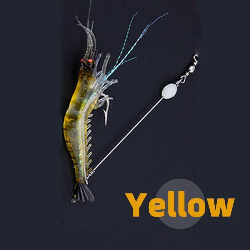 10 Pack Soft Shrimp Lures with Hooks for Bream Flathead Cod and Bass Fishing