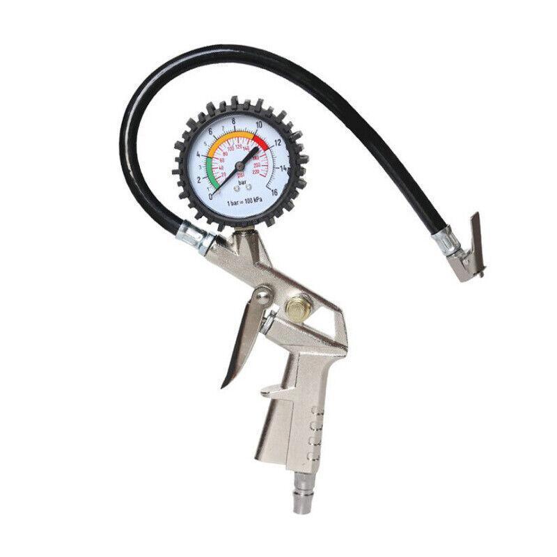 Air Tyre Inflator Pressure Meter Car Truck Tire Pump Hose Gauge Compressor Tools