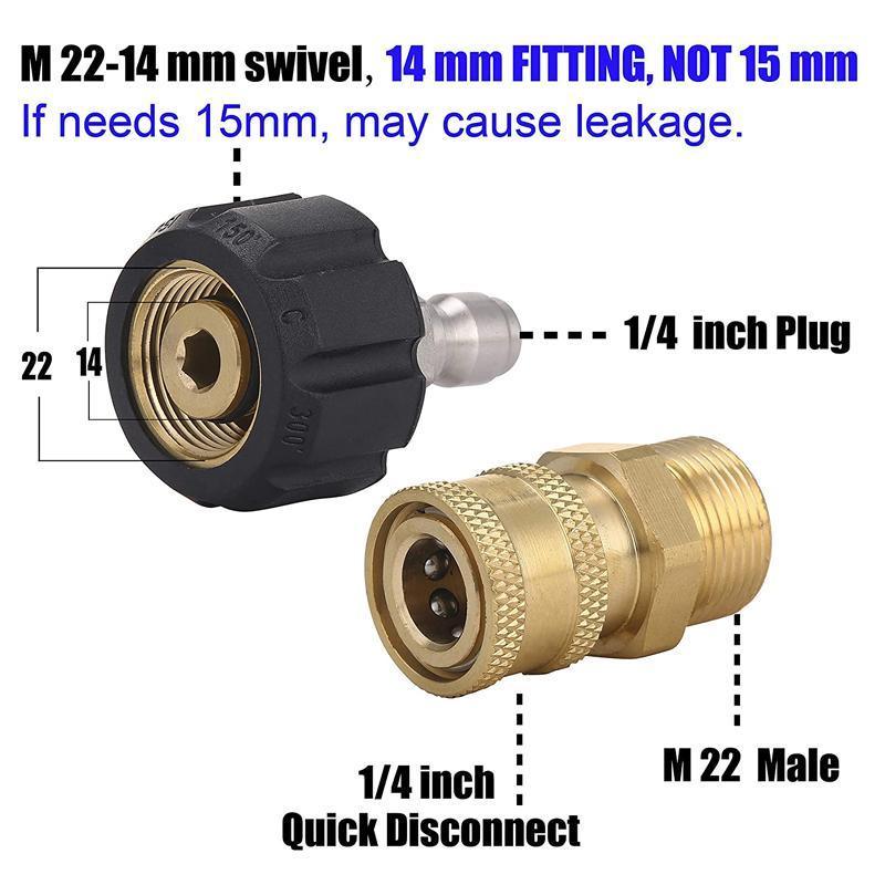 Pressure Washer Adapter 1/4inch Quick Connect Kit M22-14 Adapter