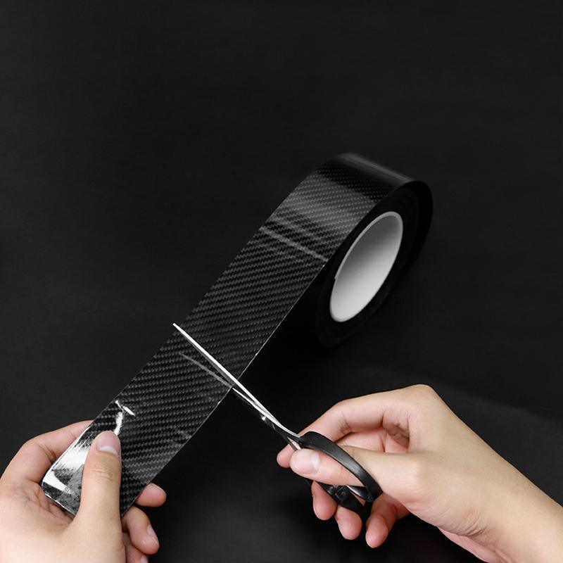 3PCS 3m Carbon Fiber Car Sticker Door Sill Anti-Scratch Tape DIY Protection Film