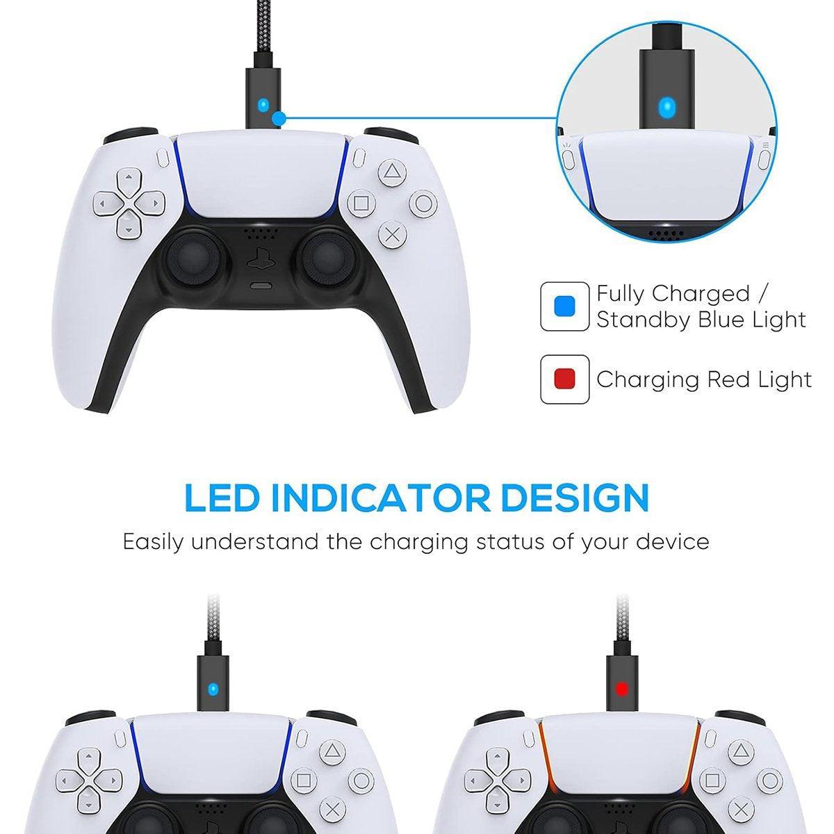 For PS5 Controller 3M USB Type-C Braided Fast Charging Cable for PS5 NS PRO