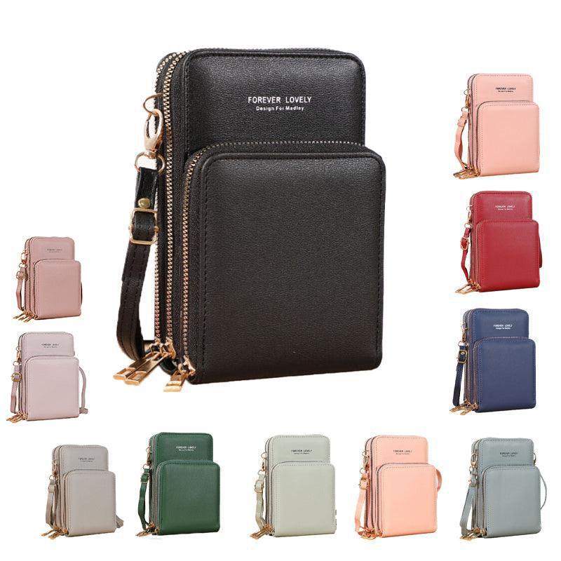 Women Crossbody Phone Purse Touch Screen Bag Rfid Blocking Wallet Shoulder Strap - Dark Blue