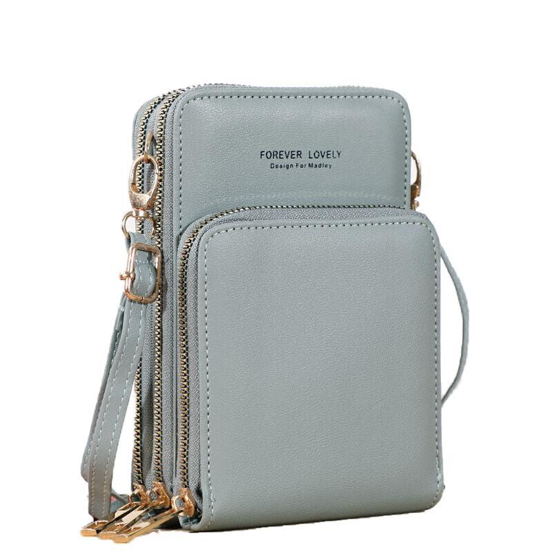 Women Crossbody Phone Purse Touch Screen Bag Rfid Blocking Wallet Shoulder Strap - Grey