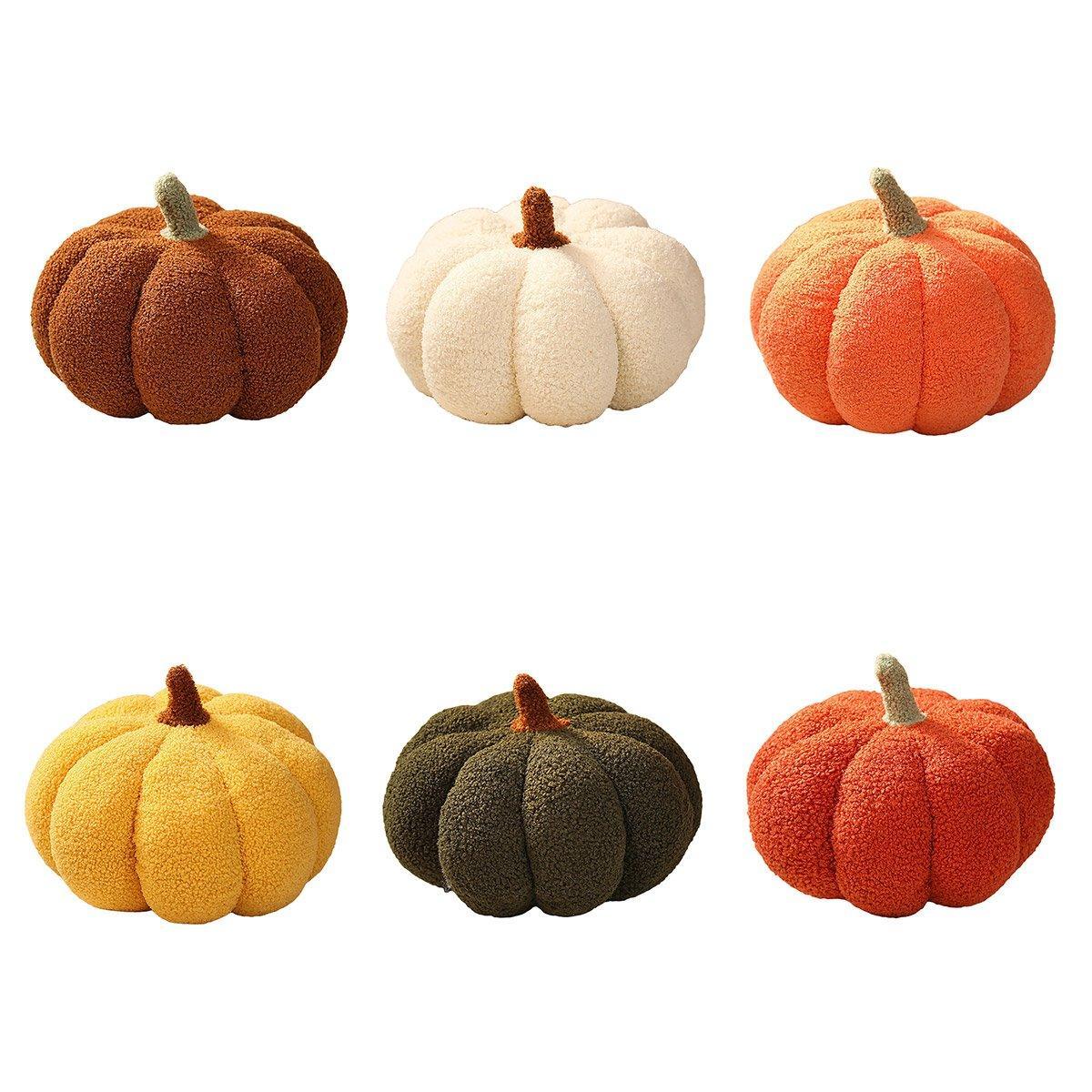Soft Plush Pumpkin Pillow Cushion Sofa Living Room Bay Window Decor Indoor Toy - Brown