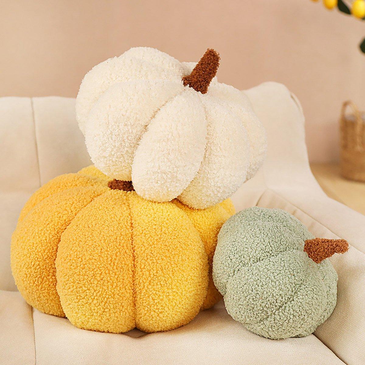 Soft Plush Pumpkin Pillow Cushion Sofa Living Room Bay Window Decor Indoor Toy - Brown