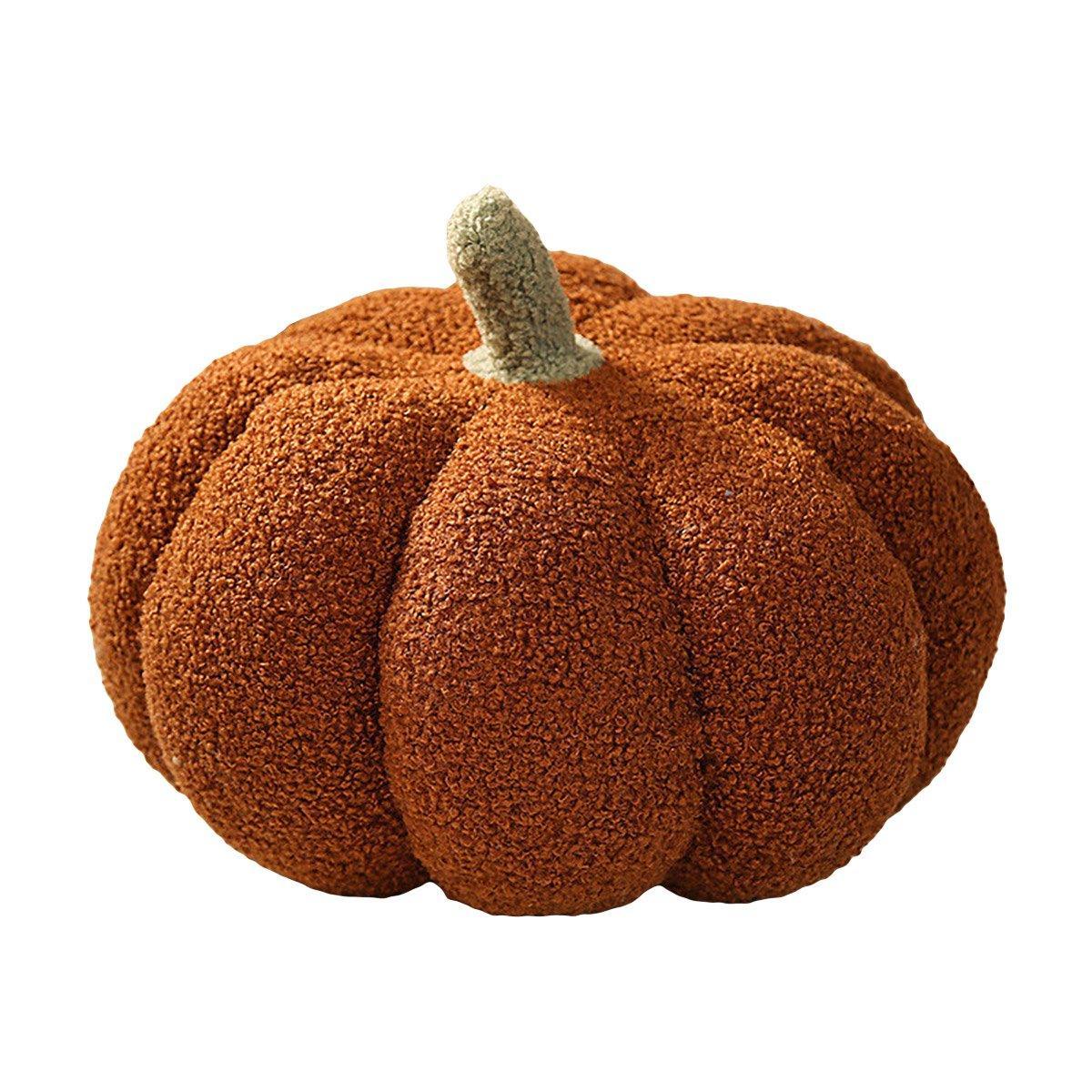 Soft Plush Pumpkin Pillow Cushion Sofa Living Room Bay Window Decor Indoor Toy - Brown