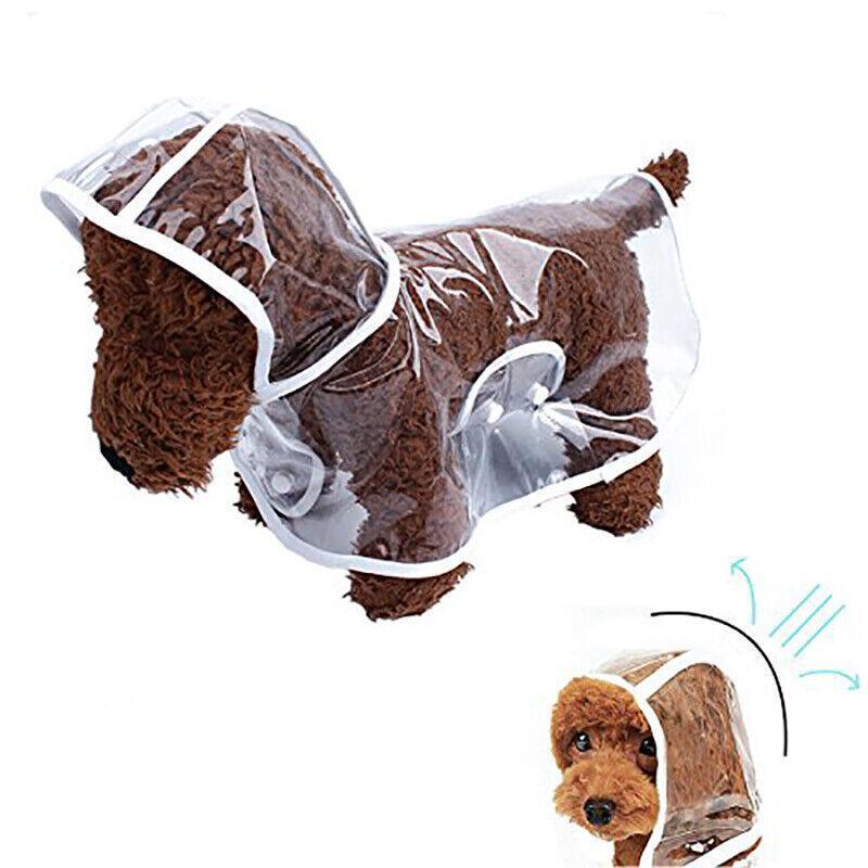 Puppy Waterproof Pet Dog Raincoat Jacket Clothes Vest Rain Coat Outdoor Hoodies White - L
