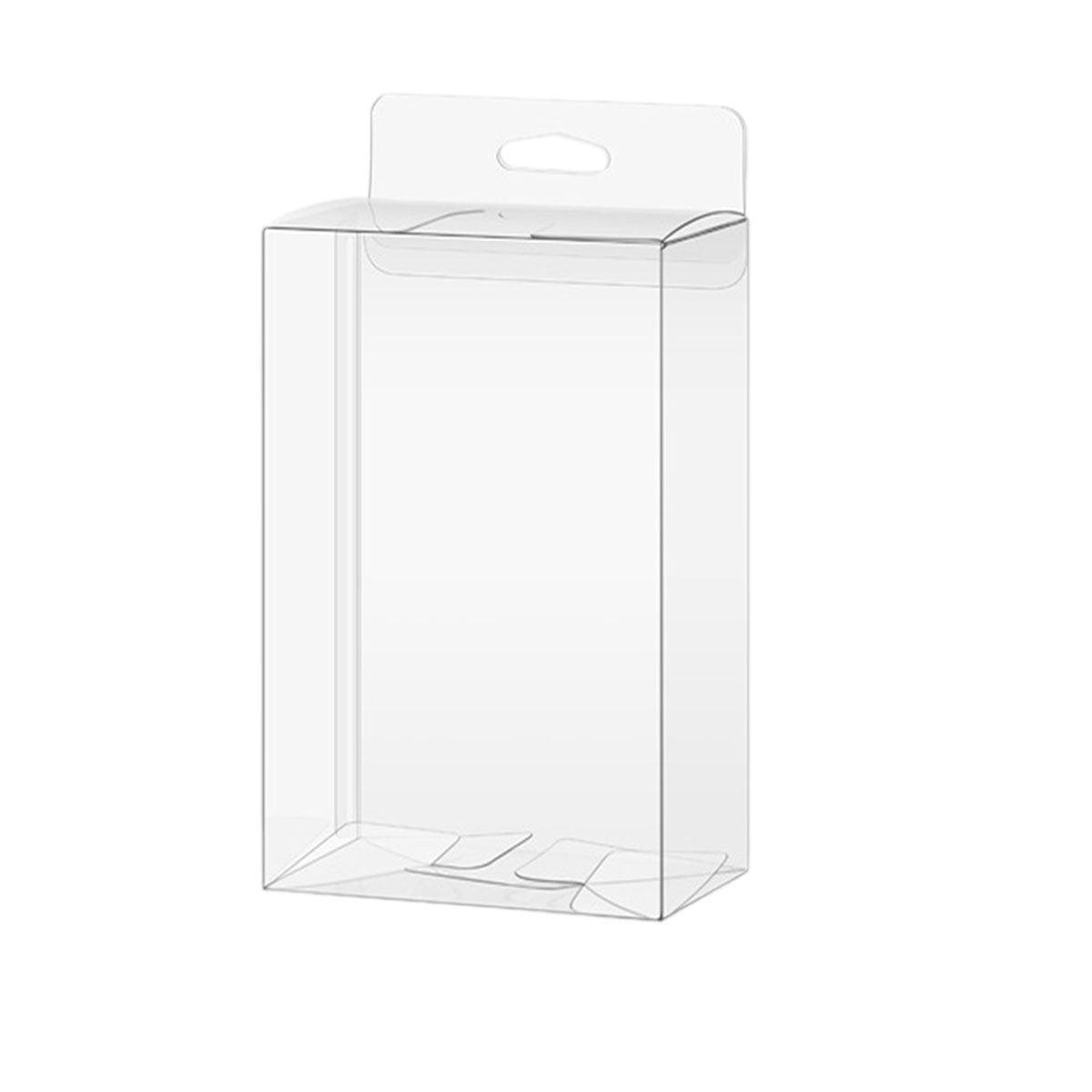 50pcs Transparent Gift Boxes with Hooks Clear Packaging Storage Containers - 7x2.5x15cm