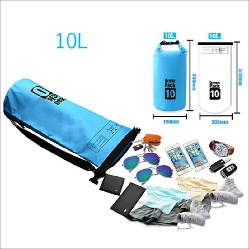 Orange Waterproof Bag Dry Sack Fishing Camping Canoeing Outdoor Sport 2/5/10/15/20/30 L - 15L