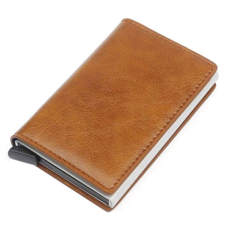 RFID Blocking Leather Card Wallet with Money Clip for Men Credit Holder - Dark Blue