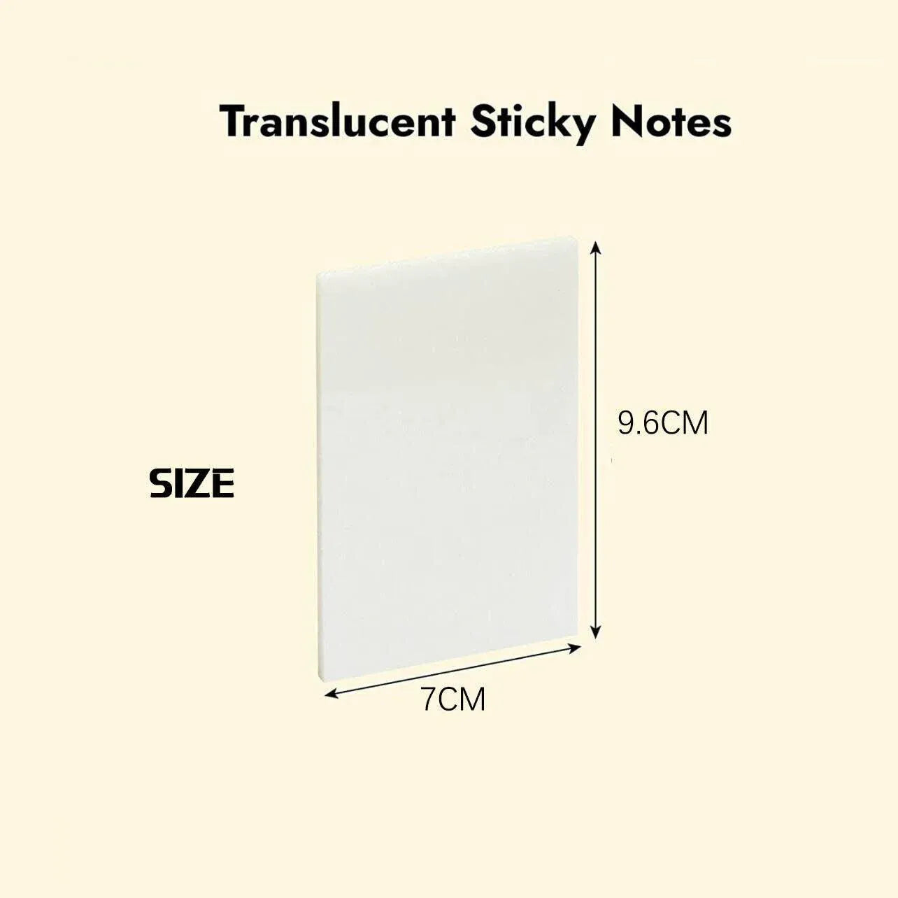 50 Sheets Clear Sticky Notes Pad Waterproof Self-Adhesive Memo Message Note Au