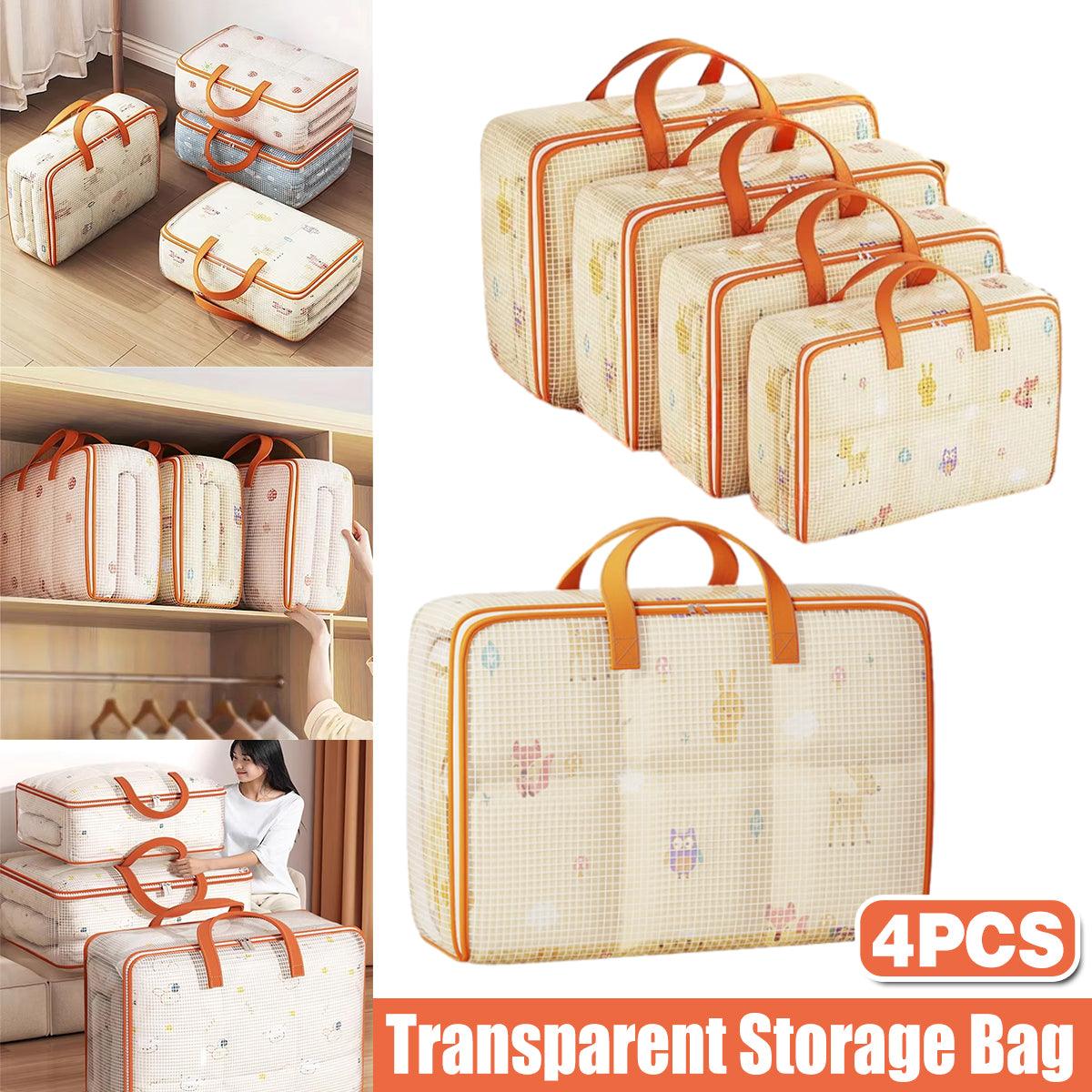 4pcs Large Capacity Quilt Storage Bags for Clothes Luggage Moving Organising Bag