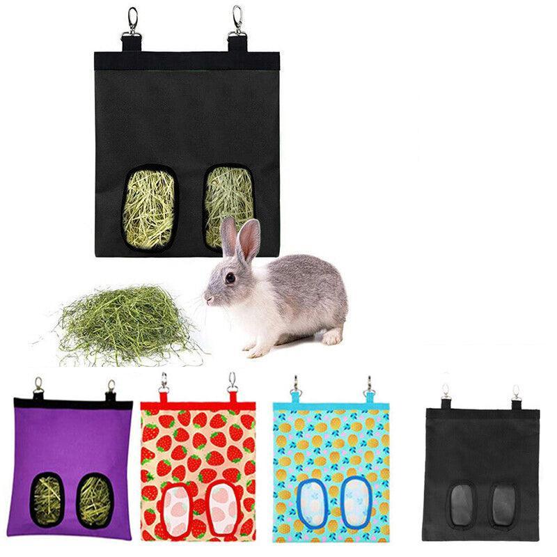 Hay Bag Guinea Pig Rabbit Feeding Bag Animal Hay Feeder Bag Hanging Feeder - Yellow
