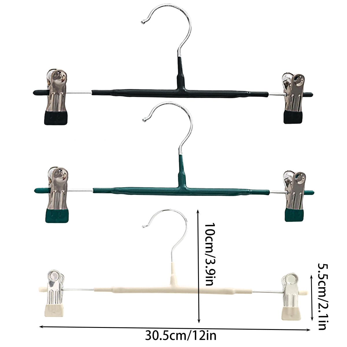 10pcs Home Wardrobe Pant Rack Hanging Trouser Organizer Clothes Hanger - Green