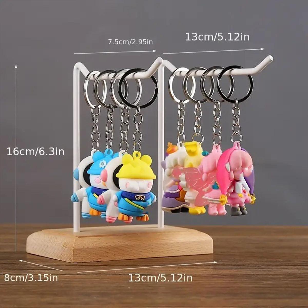 Iron Earrings Display Rack Jewellery Holder Hanging Keychain Bracelet Shelf - White