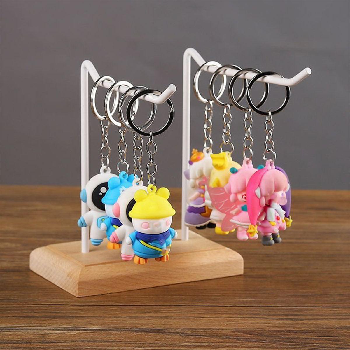 Iron Earrings Display Rack Jewellery Holder Hanging Keychain Bracelet Shelf - White