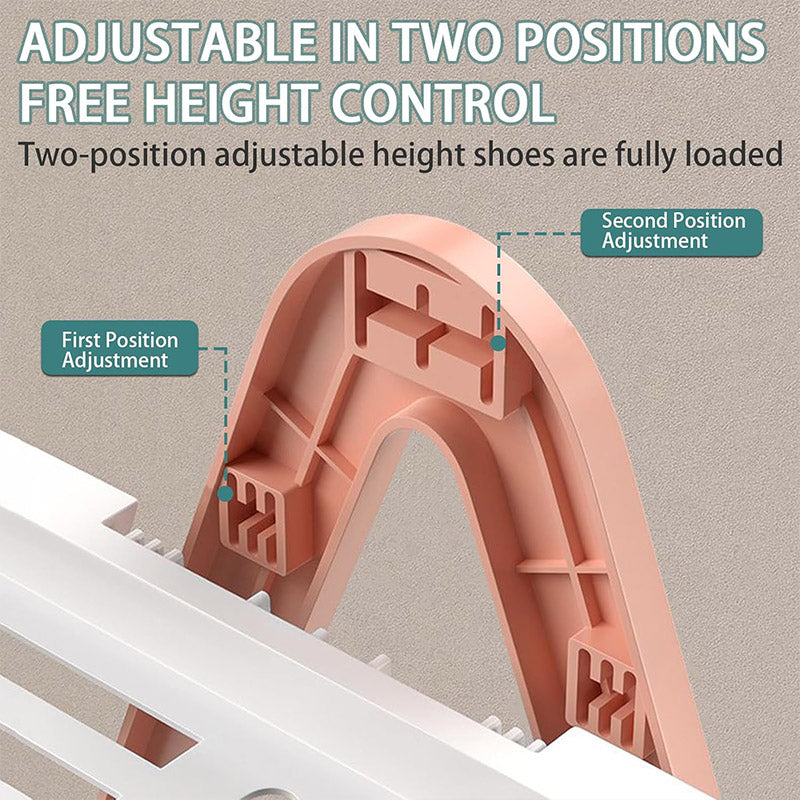 2/3 Tier Removable Shoe Rack Folding Storage Shelf Simple Space Saving Organizer - 3Tier-Pink