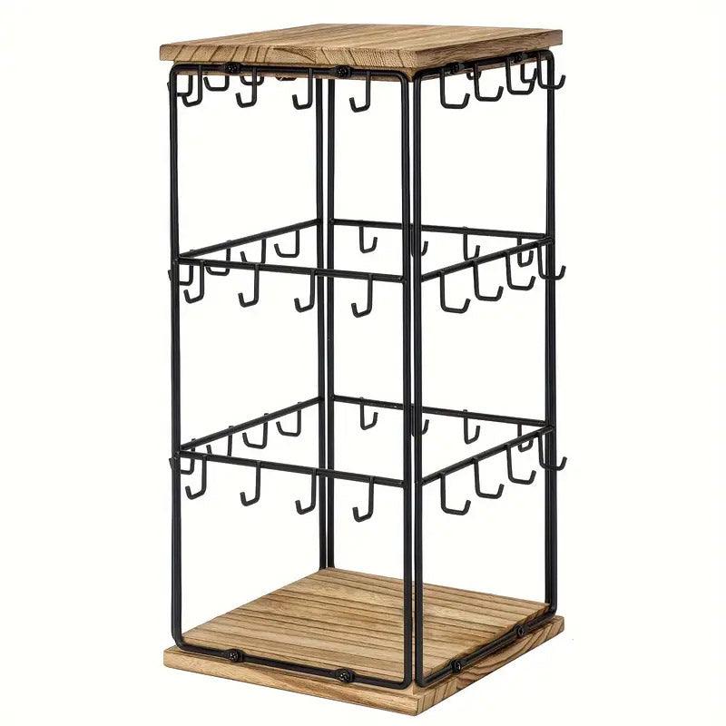 Iron Desktop Earrings Display Organizer Jewellery Stand Holder for Home Storage - Black