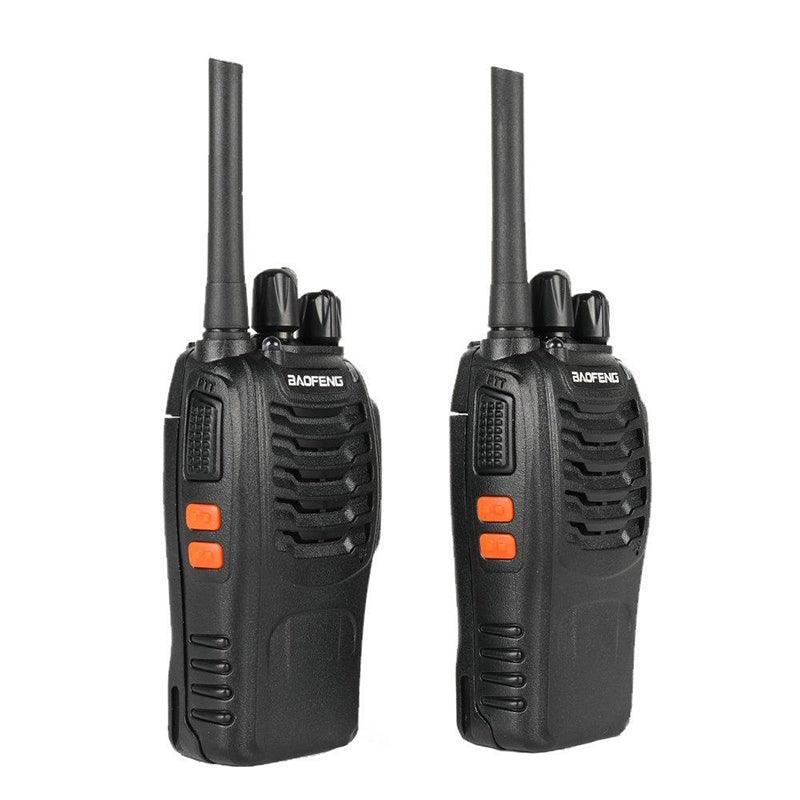 2-6X Bf-88E Two Way Radio Walkie Talkie Uhf 400-470Mhz Handheld and Earbuds - 2 PCS
