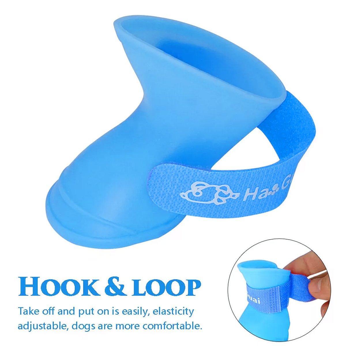 4pcs Cartoon Boots Pet Rain Shoes Waterproof Non-Slip Wear-Resistant Dog Shoes - Yellow - S