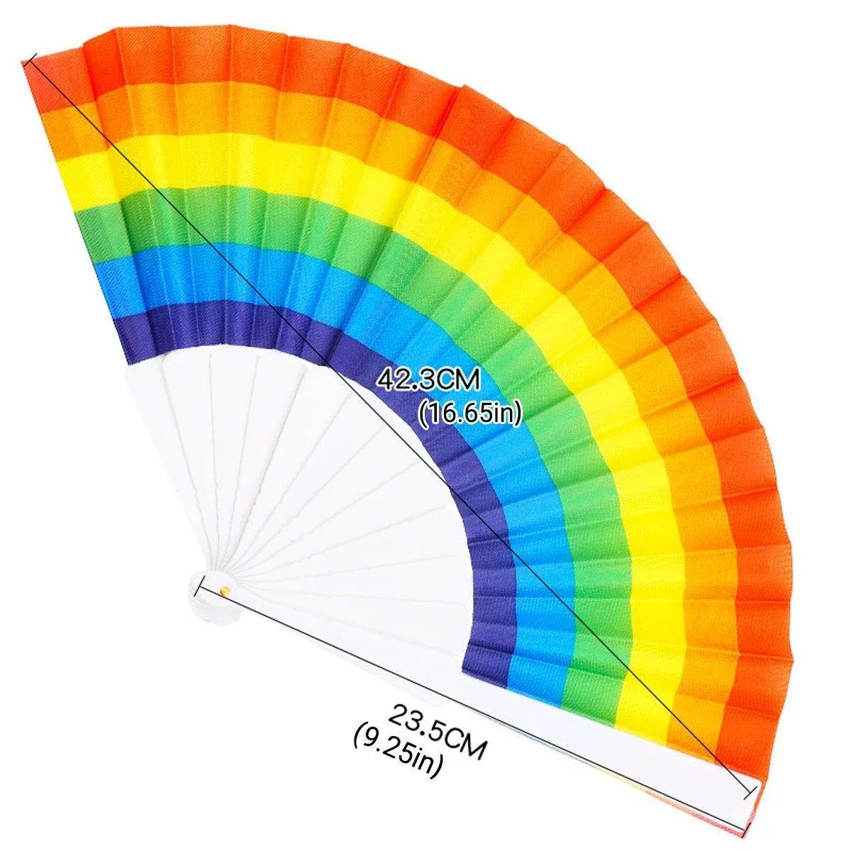 6-Piece Rainbow Folding Hand Fan Set