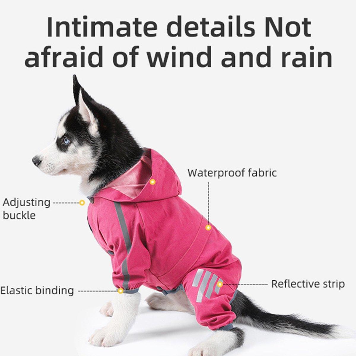 Waterproof Four Corner Pet Raincoats In Large Medium And Small Sizes Are Suitable For Dogs - Pink - XXL