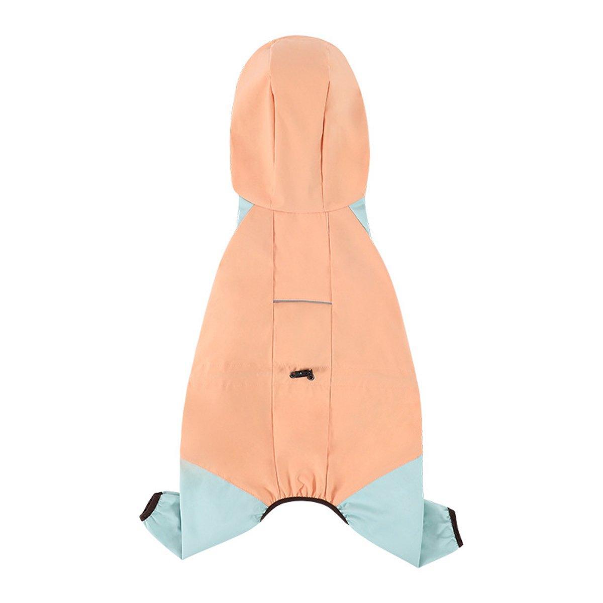 Waterproof Four Foot Dog Raincoat for Small Medium Large Dogs Pet Rainy Day Coat - Light Gray+Dark Grey - XXL