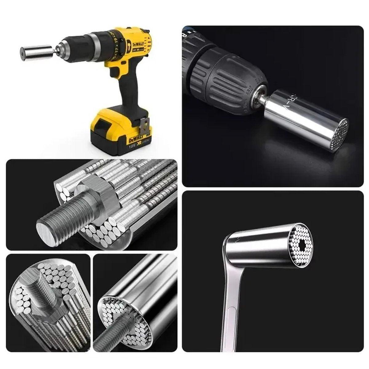 2PACK Universal Socket Grip Multi-Function Ratchet Wrench Power Drill Tool Gift