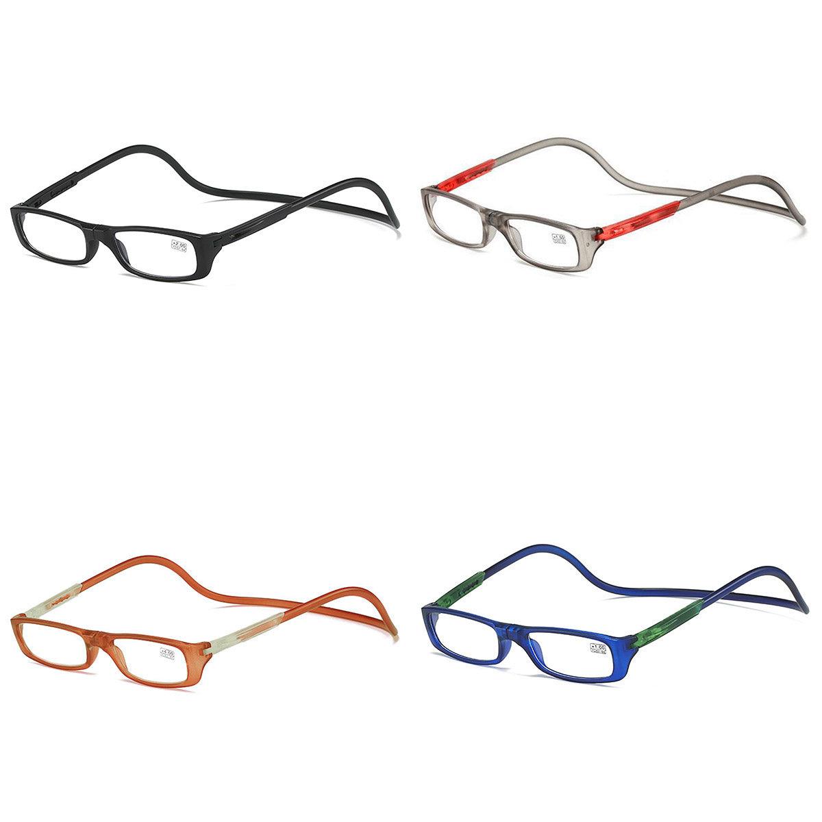 Folding Reading Glasses for Elderly Convenient Neck Hanging Portable Eyewear - Black-200