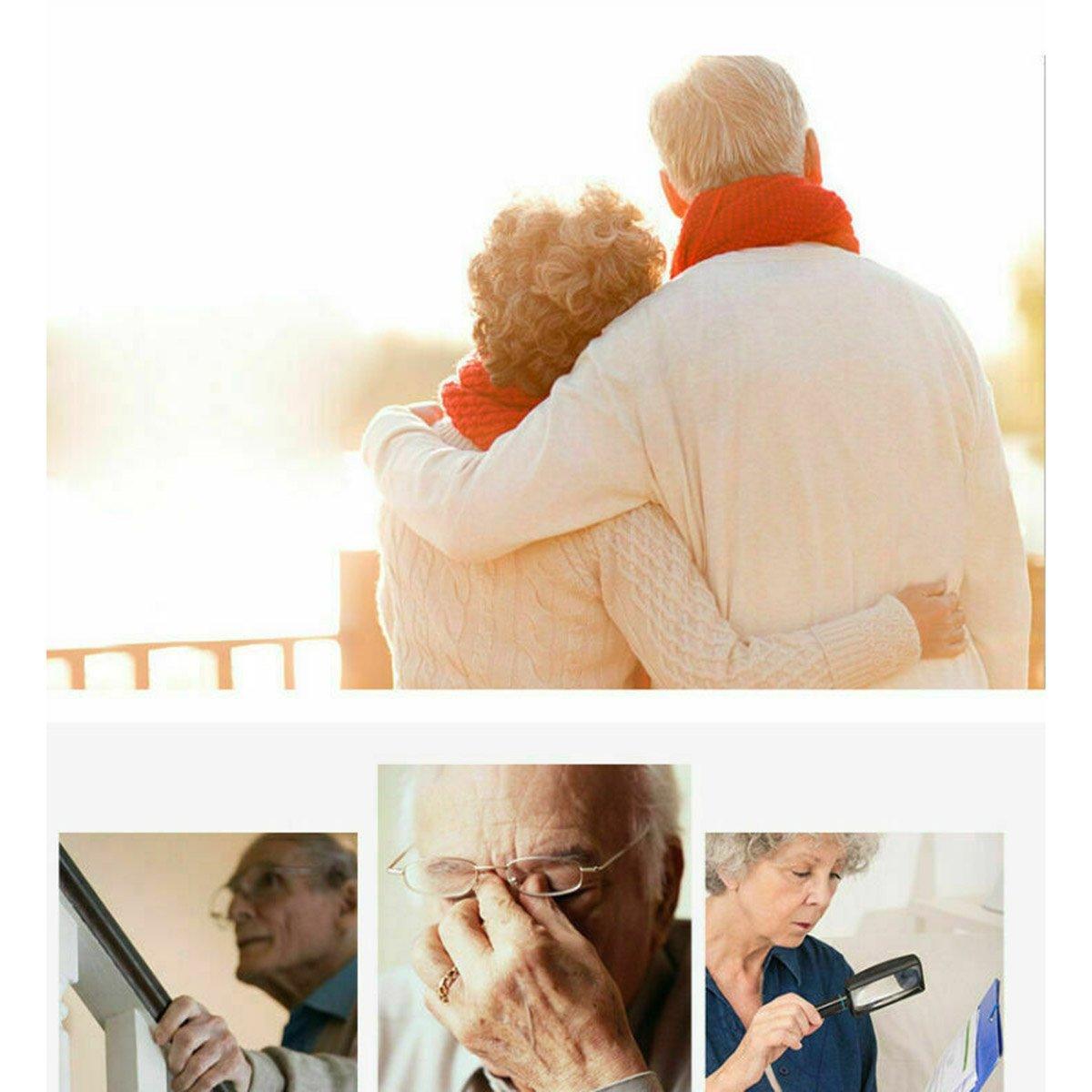 Folding Reading Glasses for Elderly Convenient Neck Hanging Portable Eyewear - Red-250