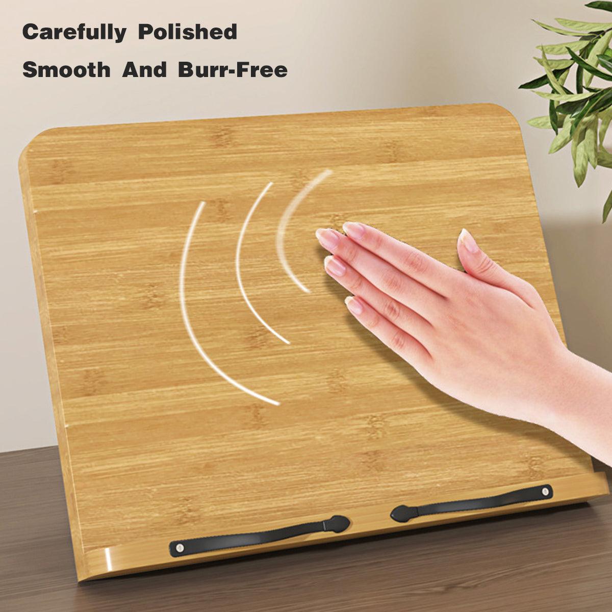 Wooden Adjustable Reading Stand Multifunctional Book Holder Bracket for Desk - Small