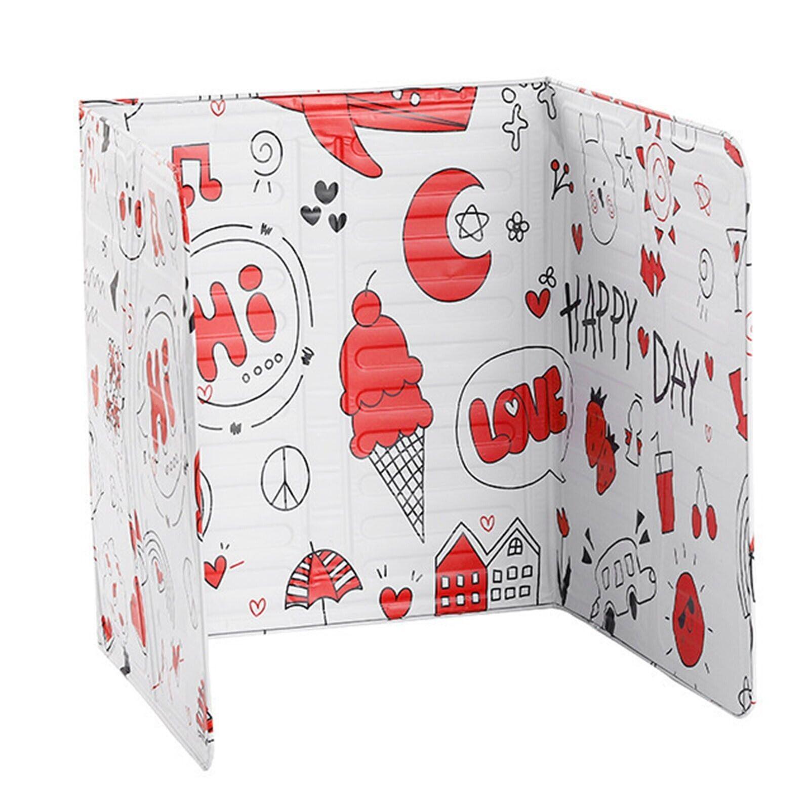 Kitchen Oil Splash Guard Wall Foil Protector Stove Cover Removable Baffle Screen - Red