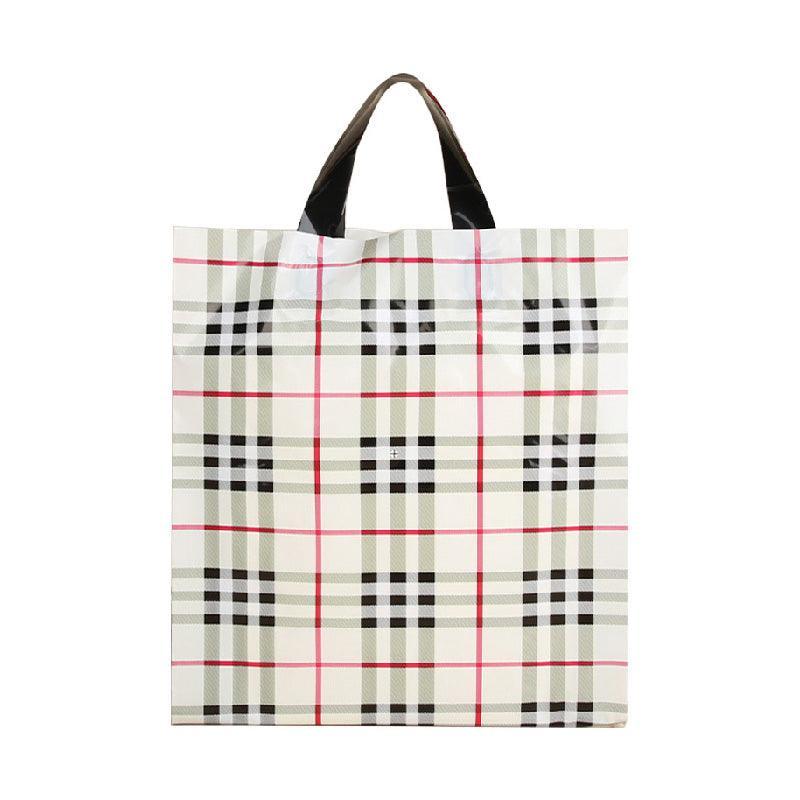 50x Reusable Plastic Tote Bag Eco Friendly Shopping Bags Durable Large Capacity - Red-Black 37*30*8cm