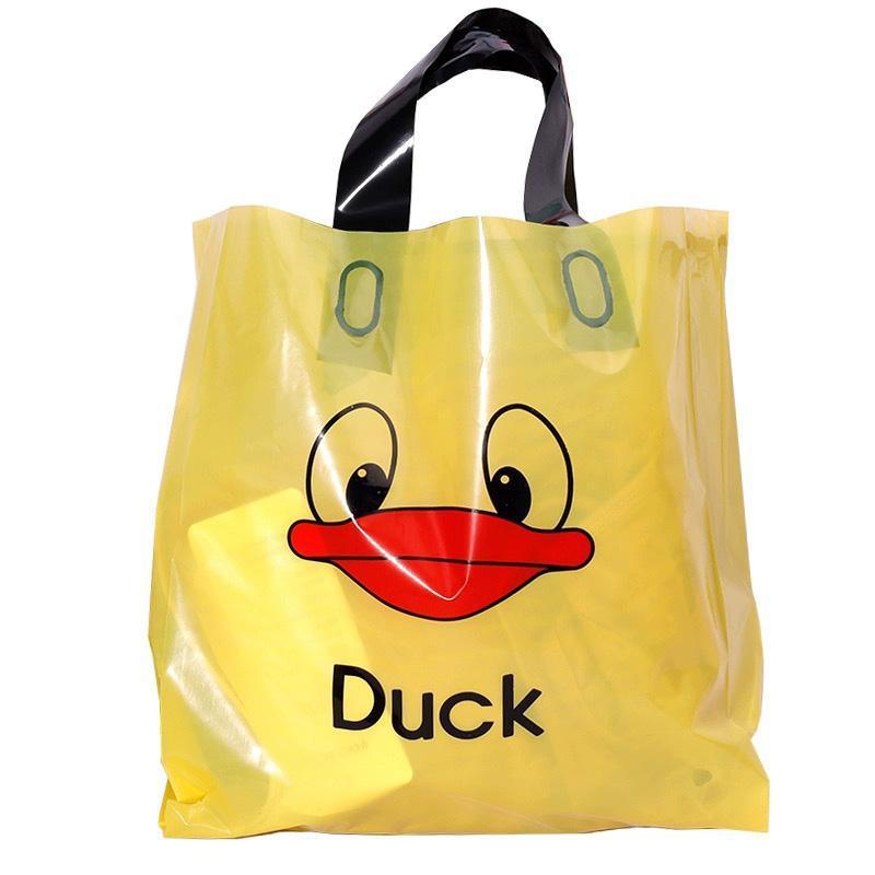 50x Reusable Plastic Tote Bag Eco Friendly Shopping Bags Durable Large Capacity - Red-Black 42*35*8cm