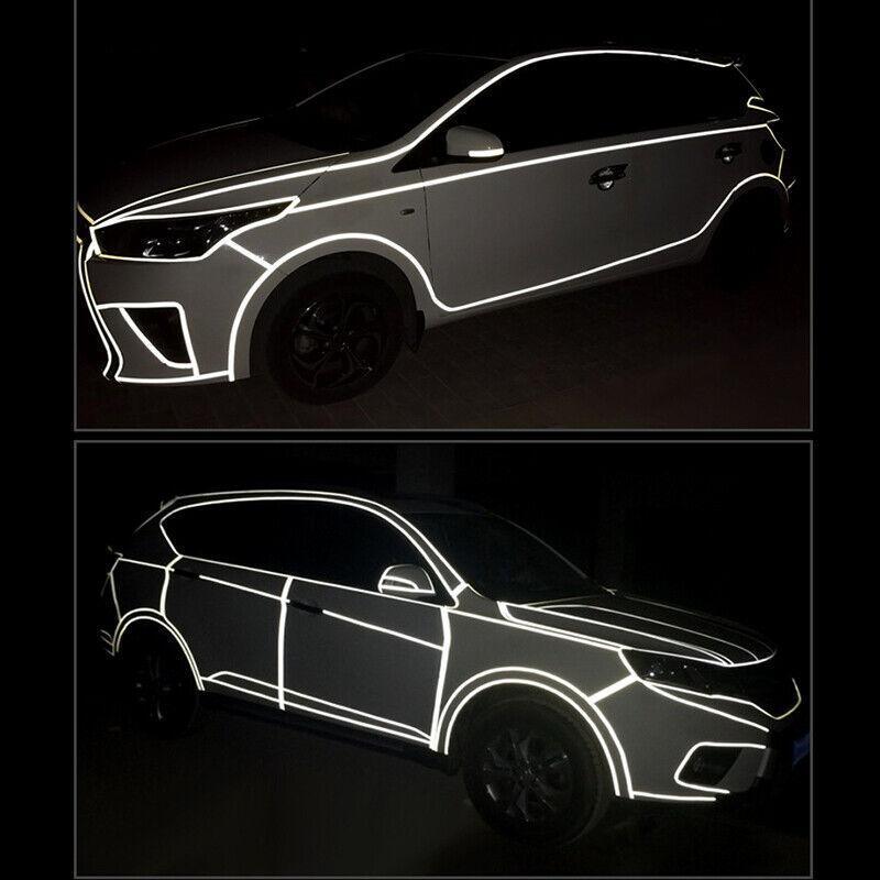 8m Reflective Tape for Bikes Cars Motorcycles Waterproof High Visibility Strip - Red-White