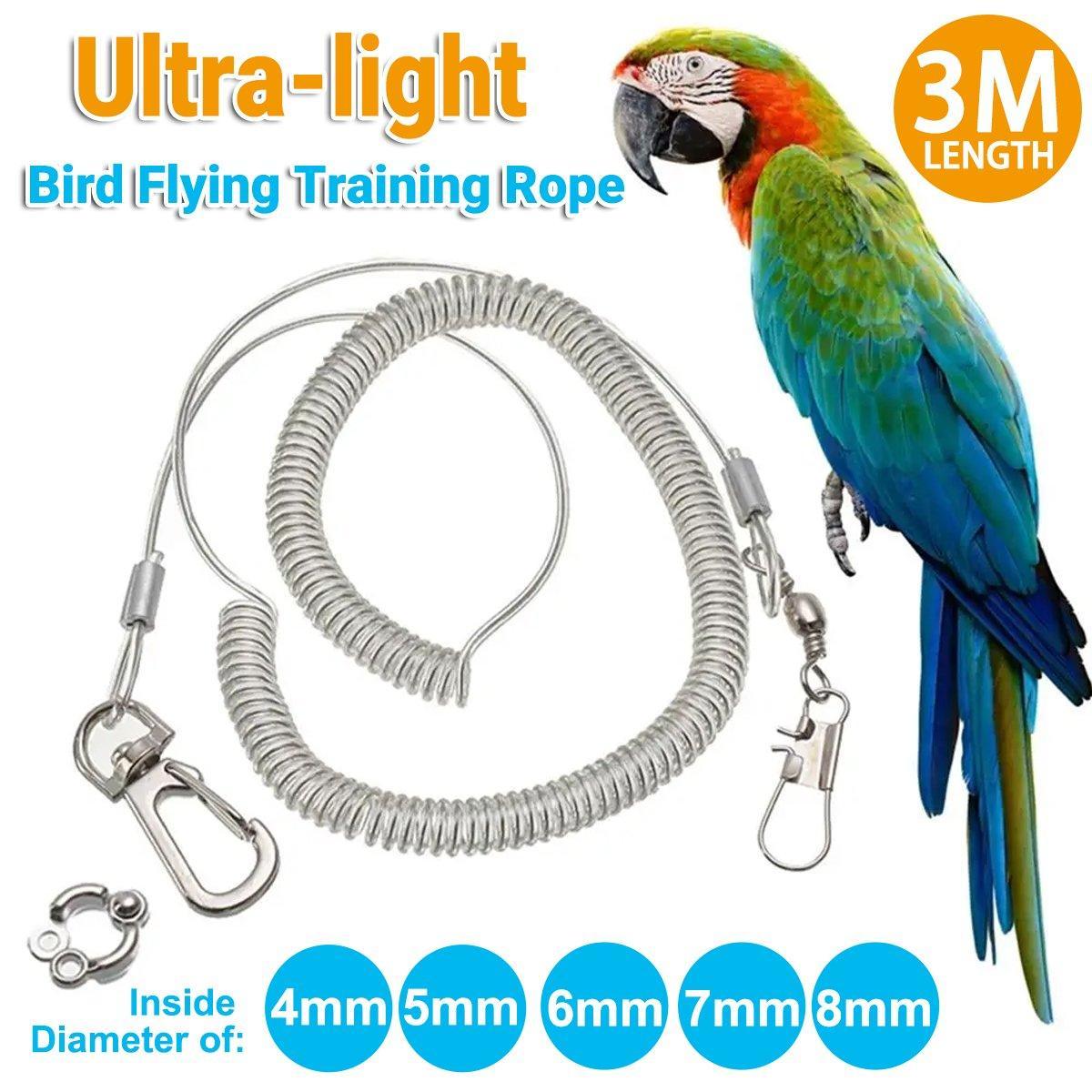 Parrot Leg Ring Anti Slip Bird Anklet Elastic Rope with Alloy Fasteners Supplies - 8mm