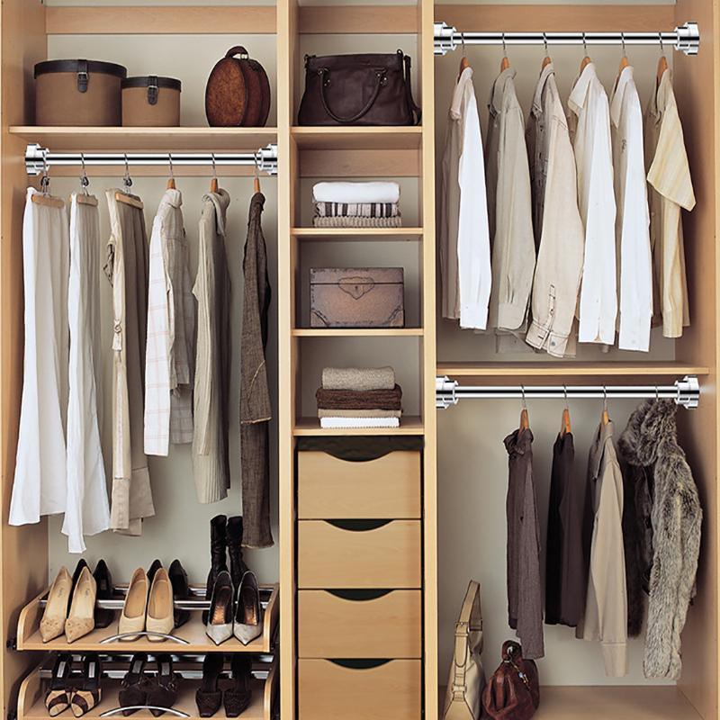 Adjustable Tension Rod Extendable Rack Shower Wind Curtain Closet Pole 50-160cm - 50-85cm