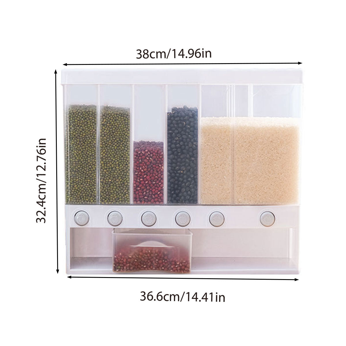 Wall-mounted Automatic Rice Dispenser Sealed Grain Plastic Storage Tank Grain